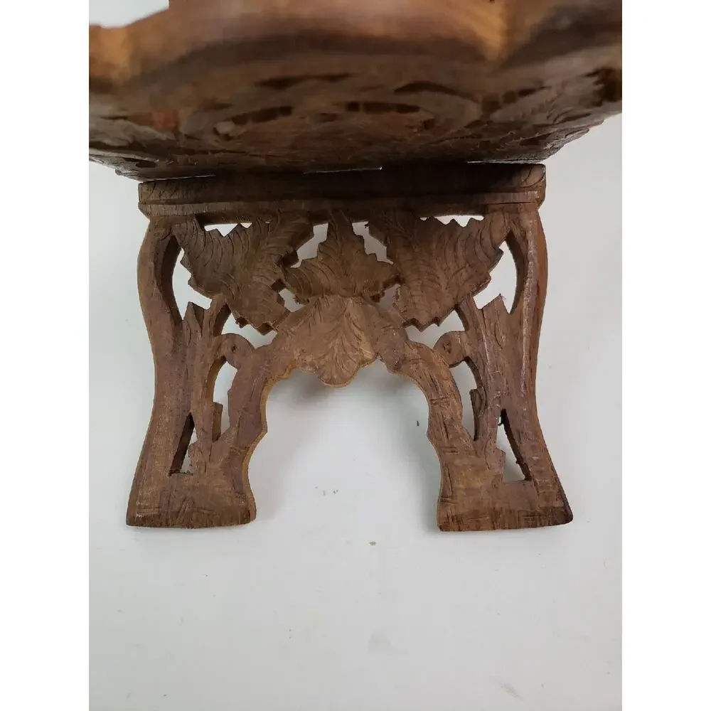 Hand Carved Wood Large Book/Bible Stand Holder Foldable
